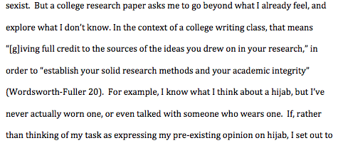 College paper citing methods